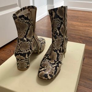 By Far Snake Print Sofia Booties